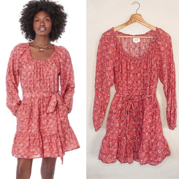 XiRENA | Silk/Cotton Blend Jia Dress, Pink, Coral, Floral, Medium - Picture 1 of 13